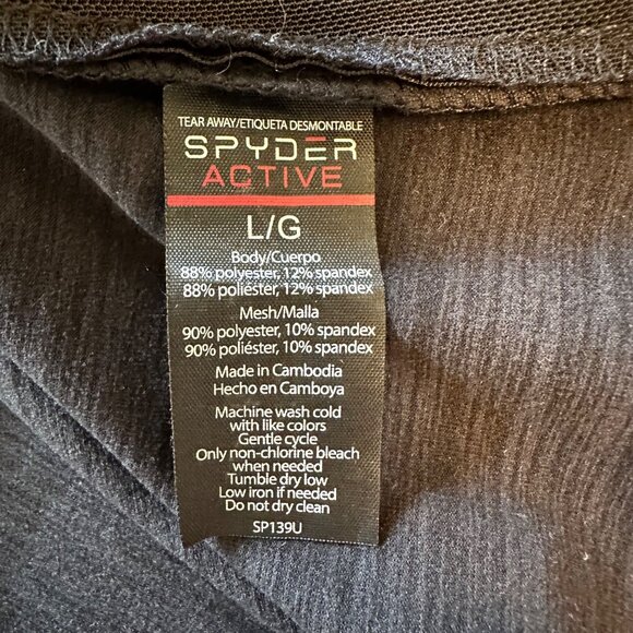 Spyder Active Womens Black Heather Long Sleeve Performance Active Top Size L - Picture 9 of 10